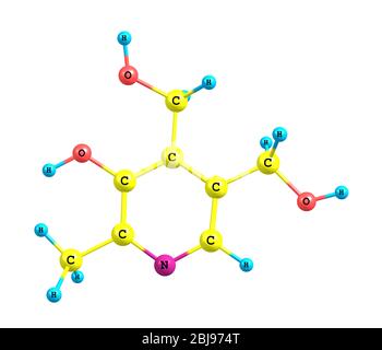 Piridossina (vitamina B6). La piridossina è uno dei composti che possono essere chiamati vitamina B6, insieme al piridossale e alla piridossamina. Foto Stock