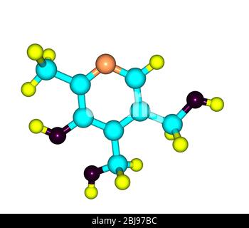 Piridossina (vitamina B6). La piridossina è uno dei composti che possono essere chiamati vitamina B6, insieme al piridossale e alla piridossamina. Foto Stock