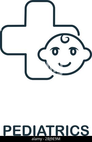 Pediatrics icon from medical collection. Simple line element Pediatrics symbol for templates, web design and infographics Illustrazione Vettoriale