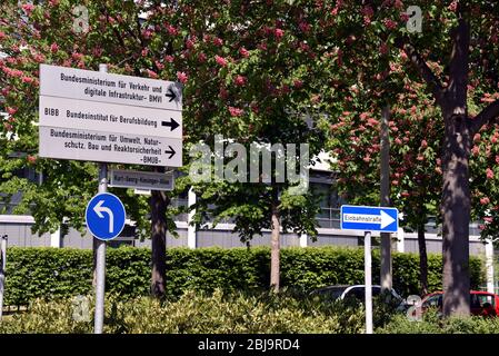 26 aprile 2020, Renania settentrionale-Vestfalia, Bonn: Indicazione per le autorità e i ministeri di Bonn Foto: Horst Galuschka/dpa/Horst Galuschka dpa Foto Stock
