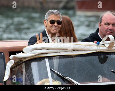 VENEZIA, ITALIA - SETTEMBRE 01: George Clooney sono visti durante il 74. Festival del Cinema di Venezia il 1° settembre 2017 a Venezia Foto Stock