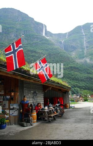 Norvegia, Gudvangen fjord 01 Foto Stock