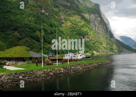 Norvegia, Gudvangen fjord 01 Foto Stock