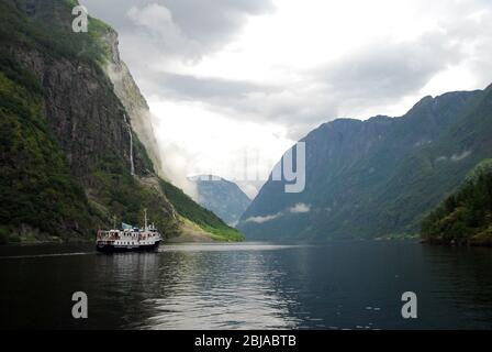 Norvegia, Gudvangen fjord 01 Foto Stock