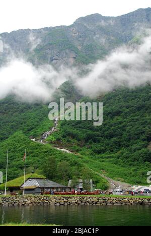 Norvegia, Gudvangen fjord 01 Foto Stock