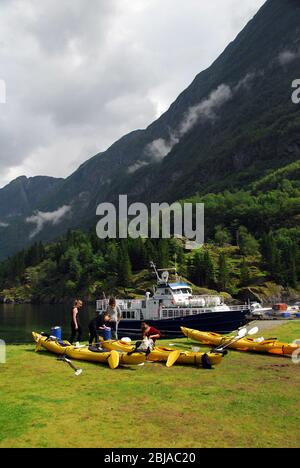 Norvegia, Gudvangen fjord 01 Foto Stock