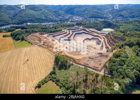 Cava Hohenlimburg della Kalkwerke GmbH Hohenlimburg, estensione aera, 08/04/2019, vista aerea, Germania, Renania Settentrionale-Vestfalia, Hagen-Hohenlimburg Foto Stock