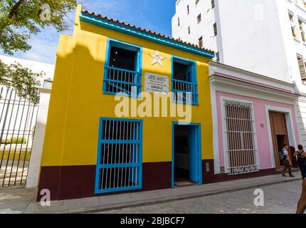 Casa storica che è conservato come il museo luogo di nascita del 19 ° secolo cubano rivoluzionario Jose Marti. L'Avana, Cuba. Foto Stock