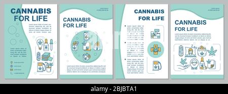 Modello di brochure cannabis per la vita Illustrazione Vettoriale