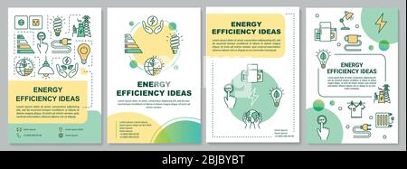 Modello di brochure sulle idee per il risparmio energetico Illustrazione Vettoriale