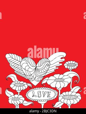 Happy Valentines Day card. Il giorno di San Valentino sfondo vettoriale Illustrazione Vettoriale