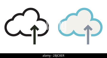 icona vettoriale minima di archiviazione su cloud Illustrazione Vettoriale