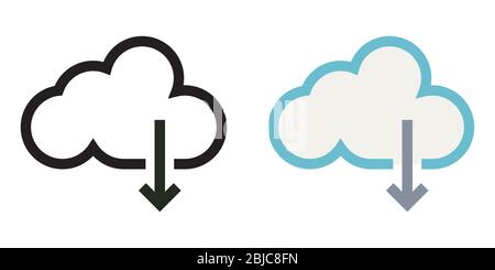 icona vettoriale minima di archiviazione su cloud Illustrazione Vettoriale