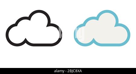 icona vettoriale minima di archiviazione su cloud Illustrazione Vettoriale