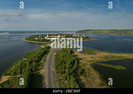 Favolosa città di Sviazhsk nella Repubblica del Tatarstan, Russia. Fotografia aerea. Foto Stock