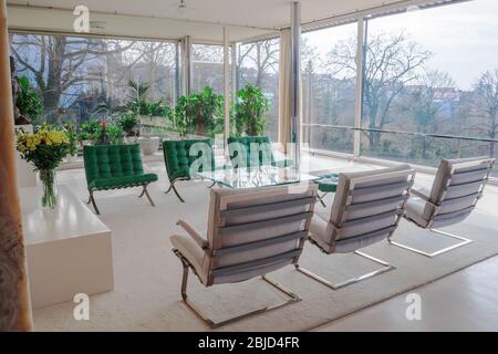 Villa Tugendhat a Brno, Repubblica Ceca, architetto Mies van Der Rohe per la famiglia tugendhat, architettura moderna, architettura Funcionalistica, UNESCO, Foto Stock