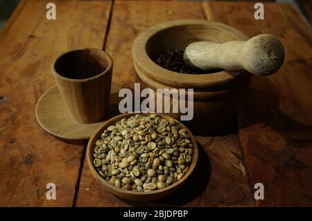 caffè arrosto e crudi Foto Stock