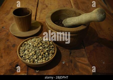 caffè arrosto e crudi Foto Stock