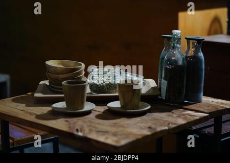 caffè arrosto e crudi Foto Stock