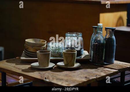 caffè arrosto e crudi Foto Stock