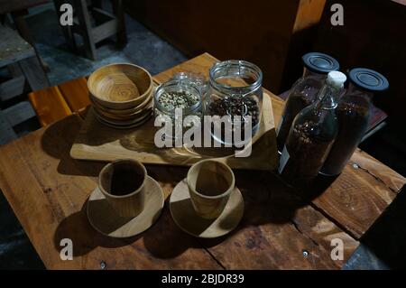 caffè arrosto e crudi Foto Stock