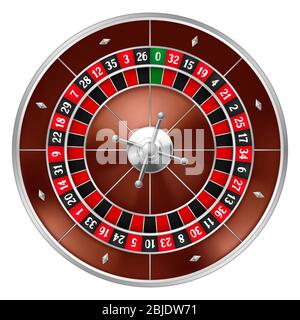 Roulette gioco d'azzardo realistico ruota. Illustrazione Vettoriale