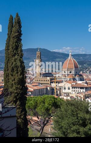 Cattedrale di Santa Maria del Fiore (Cattedrale di Santa Maria del Fiore) a Firenze, Toscana, Italia. Foto Stock