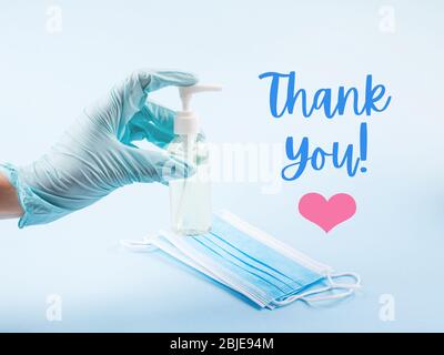 Biglietto di auguri per il giorno degli infermieri. Grazie. Foto Stock
