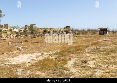 Rifugio di caccia per il cattura di uccelli sulla costa a Qrendi vicino al parco del patrimonio, Malta Foto Stock