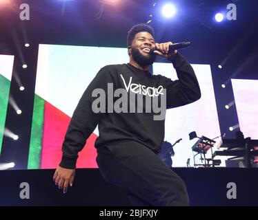 22 MAGGIO: Khalid si esibisce durante il Roxy Tour presso l'Infinite Energy Arena il 22 maggio 2018 a Duluth, Georgia. CREDITO: Chris McKay / MediaPunch Foto Stock