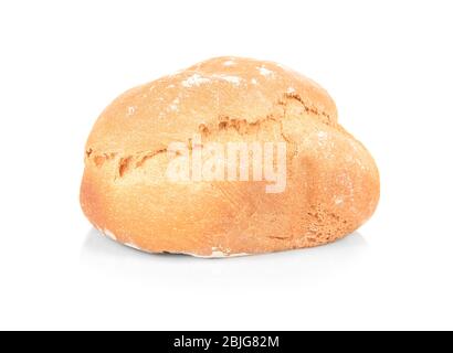 Pane fresco fatto in casa su sfondo bianco Foto Stock