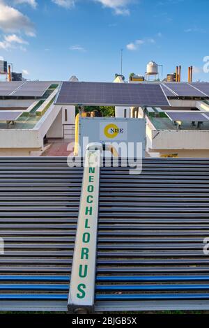 Gurugram, Haryana / India - 27 settembre 2019: Pannelli solari presso l'Istituto Nazionale di energia solare (NISE), istituto del Ministero del nuovo e Rinnova Foto Stock