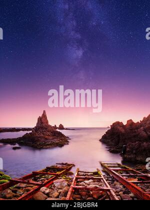 Beatiful Arrecife de las Sirenas, Cabo de Gata, Almería, Spagna. Foto Stock