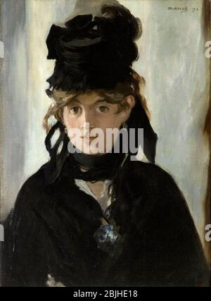 Berthe Morisot con un mazzo di violetti (in lutto per suo padre) - Edouard Manet, 1872 Foto Stock