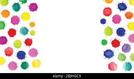 Texture acquerello reale. Sfondo con watercolor disegnato a mano. Sfondo multicolore con spruzzi d'acqua. Illustrazione del colore d'acqua vettoriale. Illustrazione Vettoriale