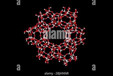 Le zeoliti sono minerali microporosi allumino-silicati comunemente usati come adsorbenti e catalizzatori commerciali Foto Stock