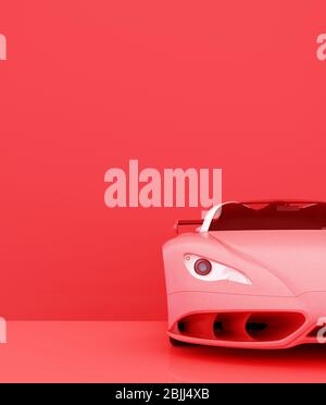 Auto di lusso su sfondo color pastello, rendering 3d Foto Stock