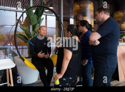 Dmitry Tursunov durante l'All Access Hour al torneo di tennis obbligatorio Mutua Madrid Open WTA Premier 2019 Foto Stock