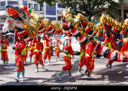 Khon Kaen - 21 novembre 2009: Drago cinese al Festival della seta. Si tratta di un evento annuale. Foto Stock