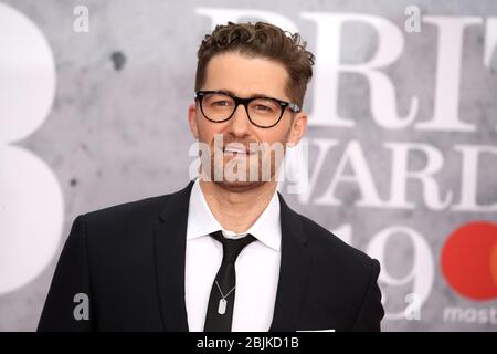 Matthew Morrison partecipa ai BRIT Awards 2019 presso la O2 Arena il 20 febbraio 2019 a Londra, Regno Unito. Foto Stock