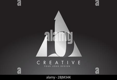 Logo AB a B Letters nero e argento con design geometrico. Icona con due font diversi. Iniziali alfabetiche e lettere astratte sovrapposte A e. Illustrazione Vettoriale