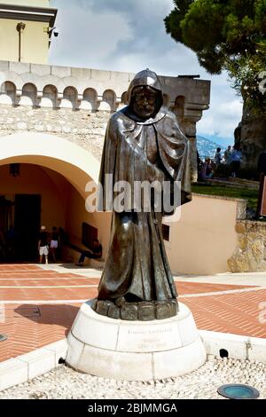 Statua di Francesco Grimaldi, chiamata (Malizia la ruse), Principato di Monaco. Foto Stock
