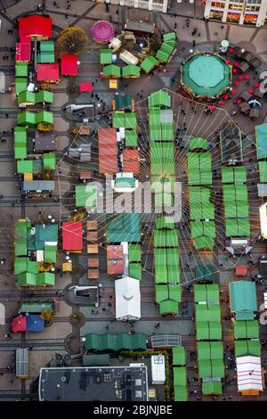 Mercatino di Natale a piazza Kennedy ad Essen, 23.11.2016, vista aerea, Germania, Renania settentrionale-Vestfalia, Ruhr Area, Essen Foto Stock