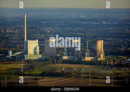 Centrale a carbone RWE Power Gersteinwerk a Werne, 16.10.2016, vista aerea, Germania, Renania Settentrionale-Vestfalia, Ruhr Area, Werne Foto Stock