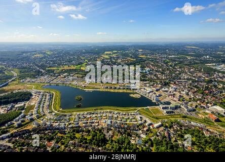 , lago Phoenix-See a Dortmund-Hoerde, 03.07.2017, vista aerea, Germania, Renania settentrionale-Vestfalia, Area della Ruhr, Dortmund Foto Stock