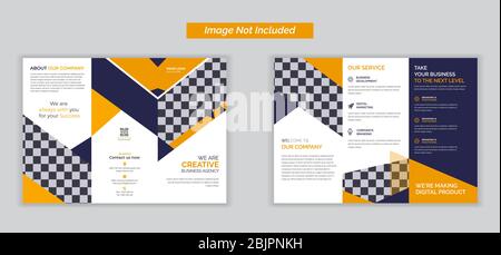 Opuscolo pieghevole Vector triplo per attività commerciali e pubblicitarie, design di brochure, modello di brochure, triplo creativo, opuscolo di tendenza Illustrazione Vettoriale