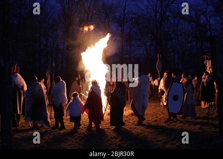 Festa celtica del Parco tematico Imbolc @ Axa Briga - Settimo Rottaro (TO) Italia - Sabato 9 Febbraio 2019 Foto Stock