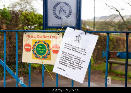 Killearn Primary School - una delle diverse scuole hub nella zona di Stirling che opera durante la pandemia di coronavirus, Killearn, Stirlingshire, Scozia Foto Stock