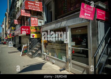 Chiuso grossisti a New York Domenica 19 aprile 2020 durante la pandemia COVID-19. (© Richard B. Levine) Foto Stock