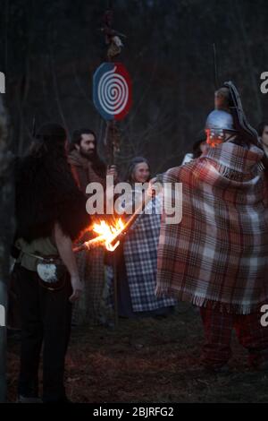 Festa celtica del Parco tematico Imbolc @ Axa Briga - Settimo Rottaro (TO) Italia - Sabato 9 Febbraio 2019 Foto Stock